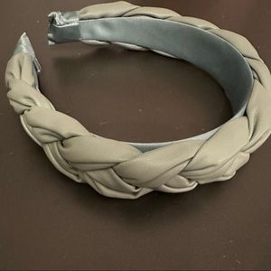 Vegan leather braided Anthropologie headband - NWOT - pretty green / turquoise